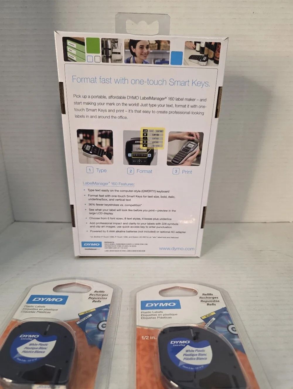 Dymo LabelManager LMR-160 QWY D1 Label Maker One-Touch Smart Keys NEW SEALED BOX